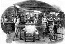 Making aids to beauty: mirror and furniture fitters and polishers, 1909. Creator: Unknown