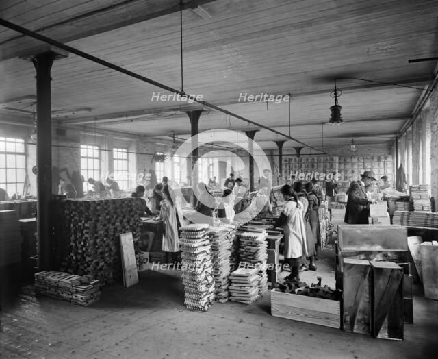 Making ammunition cases, Waring and Gillow factory, Lancaster, Lancashire, January 1917. Artist: H Bedford Lemere.