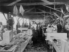 Making buoyancy boxes, between c1915 and c1920. Creator: Bain News Service