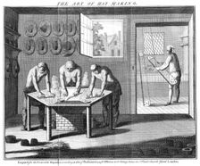 Making beaver hats, 1750. Creator: Unknown