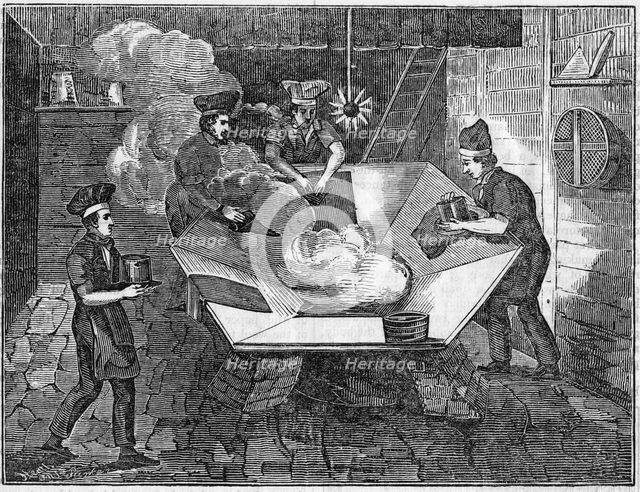 Making beaver hats, 1835. Creator: Anon.