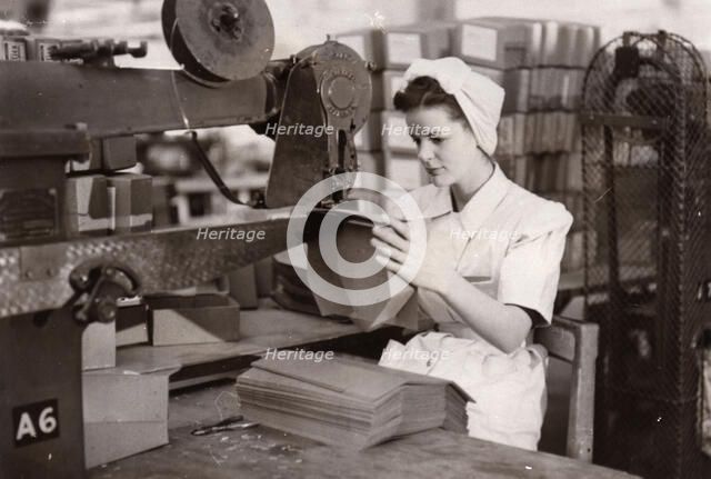 Making boxes, Rowntree factory, York, Yorkshire, 1949. Artist: Unknown