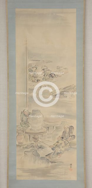 Making Ceramics, first half of the19th century. Creator: Eiraku Hozen.