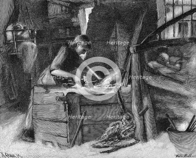 Making chains in the Cradley Heath district of the Black Country in the English Midlands, 1890. Artist: Unknown