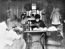 Making children's overalls and pinafores, 1906. Creator: Unknown