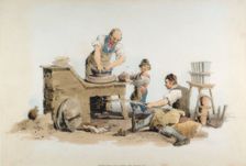 Making flower pots, 1808. Creator: William Henry Pyne
