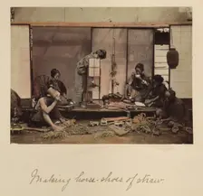 Making Horse-shoes of Straw, about 1873-1883. Creator: Shinichi Suzuki I