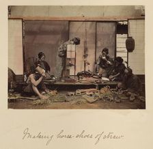Making Horse-shoes of Straw, about 1873-1883. Creator: Shinichi Suzuki I
