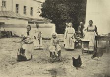Making jam in the courtyard of Leo Tolstoy's house, Yasnaya Polyana, near Tula, Russia, 1900. Artist: Sophia Tolstaya