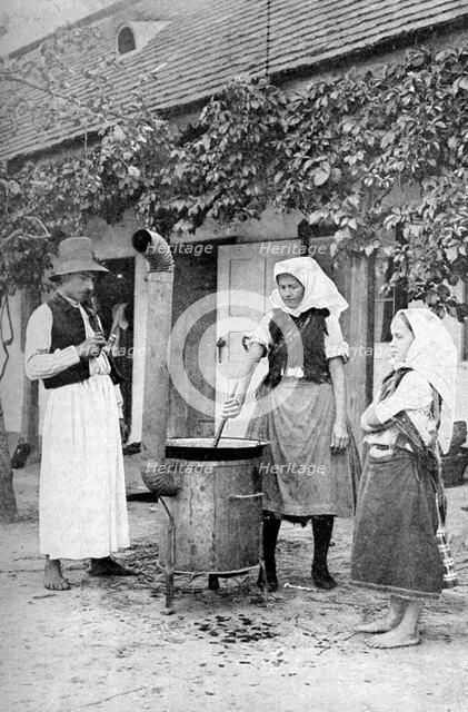 Making jelly in Czinkota, Hungary, 1922.Artist: AW Cutler