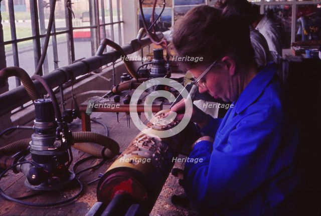 Making printing roller, Sandersons, London, c1960s. Artist: Sandersons.