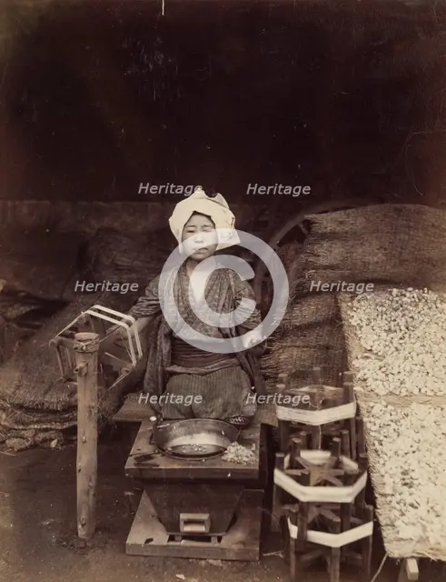 Making Raw Silk, c.between 1885 and 1900. Creator: Unknown.