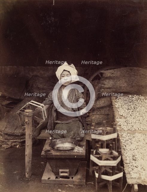Making Raw Silk, c.between 1885 and 1900. Creator: Unknown.