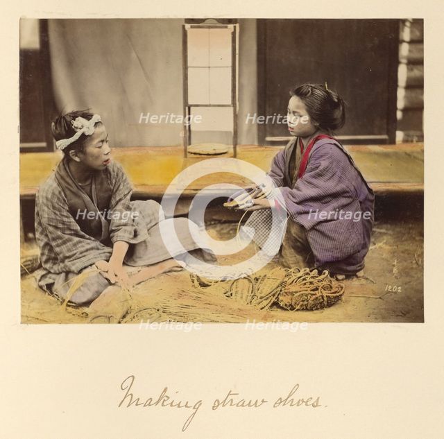 Making Straw Shoes, about 1873-1883. Creator: Shinichi Suzuki I.