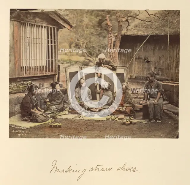 Making Straw Shoes, about 1873-1883. Creator: Shinichi Suzuki I.