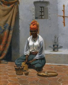 Making Tea In Algiers , 1840s. Creator: Timm, Vasily (George Wilhelm) (1820-1895)
