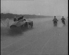Malcolm Campbell with Blue Bird/Bluebird in South Africa, 1929. Creator: British Pathe Ltd