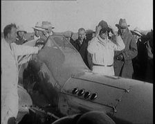 Malcolm Campbell with Blue Bird/Bluebird in South Africa, 1929. Creator: British Pathe Ltd