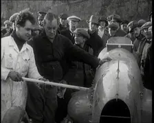 Malcolm Campbell Preparing his Car Bluebird Watched By a Crowd of Civilians, 1927. Creator: British Pathe Ltd