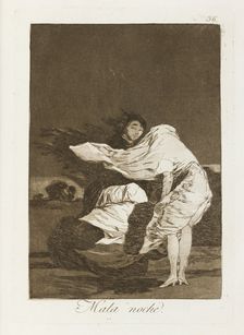 Mala noche.; Los Caprichos, pl.36, 1799. Creator: Francisco Goya