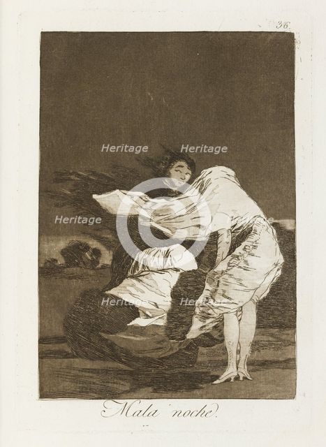Mala noche.; Los Caprichos, pl.36, 1799. Creator: Francisco Goya.