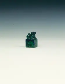 Malachite and lapis seal, Late Ming dynasty, China, 1368-1644. Creator: Unknown