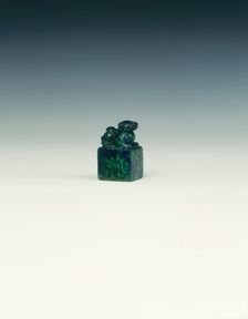 Malachite and lapis seal, Late Ming dynasty, China, 1368-1644. Creator: Unknown