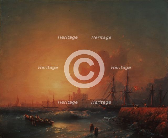 Malaga, 1854. Artist: Aivazovsky, Ivan Konstantinovich (1817-1900)