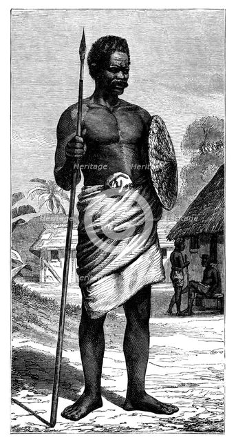 'Malagasy Warrior', 19th century.Artist: Gerome Staal