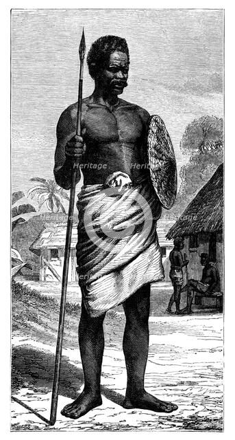 'Malagasy Warrior', 19th century.Artist: Gerome Staal