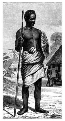 Malagasy Warrior 19th century.Artist: Gerome Staal