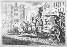 Malagrida driving post 1792. Artist: James Gillray
