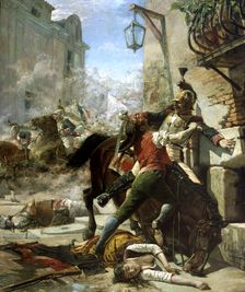 Malasaña and daughter fighting against the French on May 2, 1808. Oil, 1887
