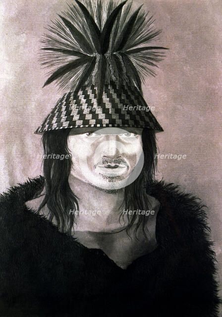 Malaspina Expedition, drawing by José Cadero of a chief from Langara point.