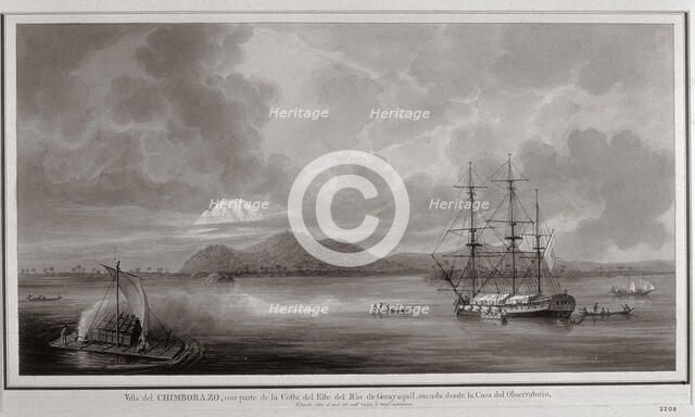 Malaspina Expedition, drawing of the river of Manila.