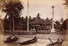Malaya: a magistrate's house located by a Malay beach, 1881. Creator: John Edmund Taylor