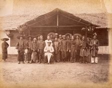 Malaya: Captain China surrounded by his Chinese and Malay followers, 1880. Creator: John Edmund Taylor