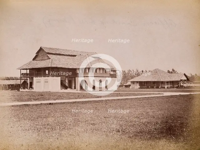 Malaya: the officers' mess and major's quarters on Penang Island, 1880. Creator: John Edmund Taylor.