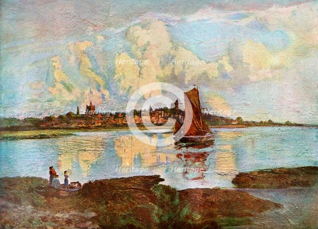 Maldon, from Heybridge, Essex, 1924-1926.Artist: Louis Burleigh Bruhl