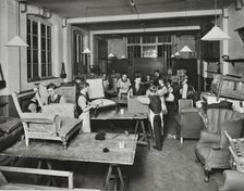 Male upholstery students, Shoreditch Technical Institute, London, 1914