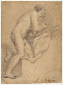 Male Academy as the Penitent St. Jerome (Academia masculina como un San Jeronimo penitente), 1761. Creator: Mariano Salvador de Maella