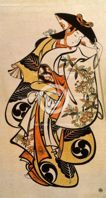 'Male Actor Playing a Woman', c1704-c1711. Artist: Torii Kiyonobu I