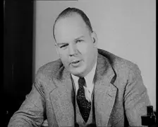 Male American Civilian Giving Expert Analysis in Court During the Lindbergh's Kidnapping Case...1930 Creator: British Pathe Ltd