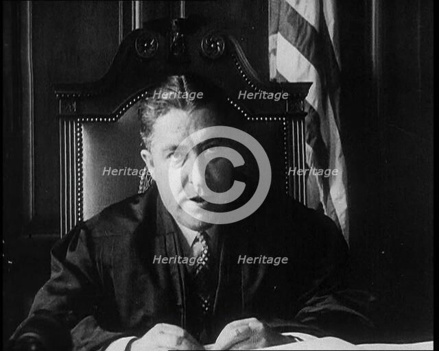 Male American Magistrate Speaking During Bruno Richard Hauptman's Bail Hearing in Connection...,1930 Creator: British Pathe Ltd.