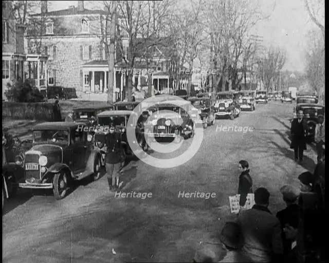 Male American Police Officers on the Streets of New Jersey, 1930s. Creator: British Pathe Ltd.
