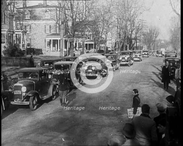 Male American Police Officers on the Streets of New Jersey, 1930s. Creator: British Pathe Ltd.