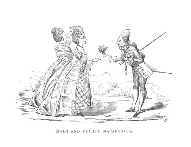 'Male and Female Macaronies', c1870. Artist: Unknown.