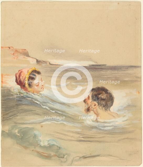 Male and Female Bathers. Creator: Alfred Grevin.