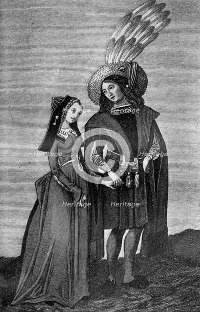 Male and female costume, late 15th-early 16th century, (1910). Artist: Unknown