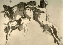 Male and Female Faun with Amphora mid 18th century, (1928). Artist: Giovanni Battista Tiepolo